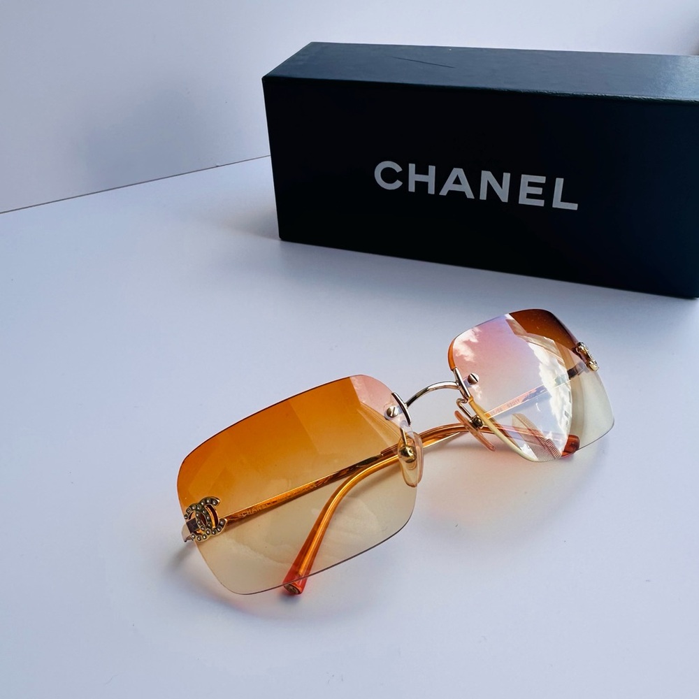 Rare 💫CHANEL VINTAGE SUNGLASSES SWAROVSKI CRYSTAL CC - Picture 6 of 16
